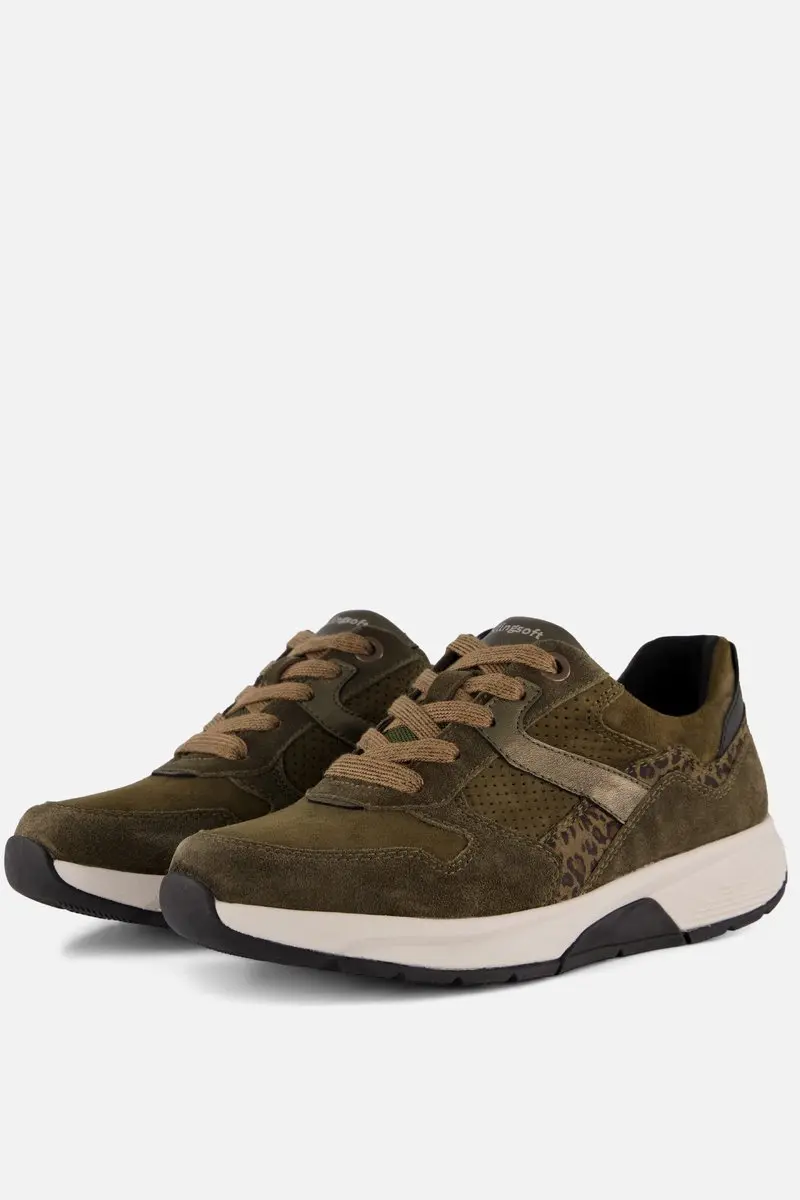 Gabor Rollingsoft Sneakers groen Suède