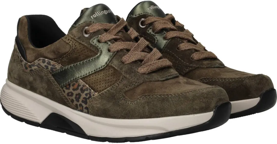 Gabor Rollingsoft Sneakers groen Suède - Maat 6,5 - afbeelding 4 van 6