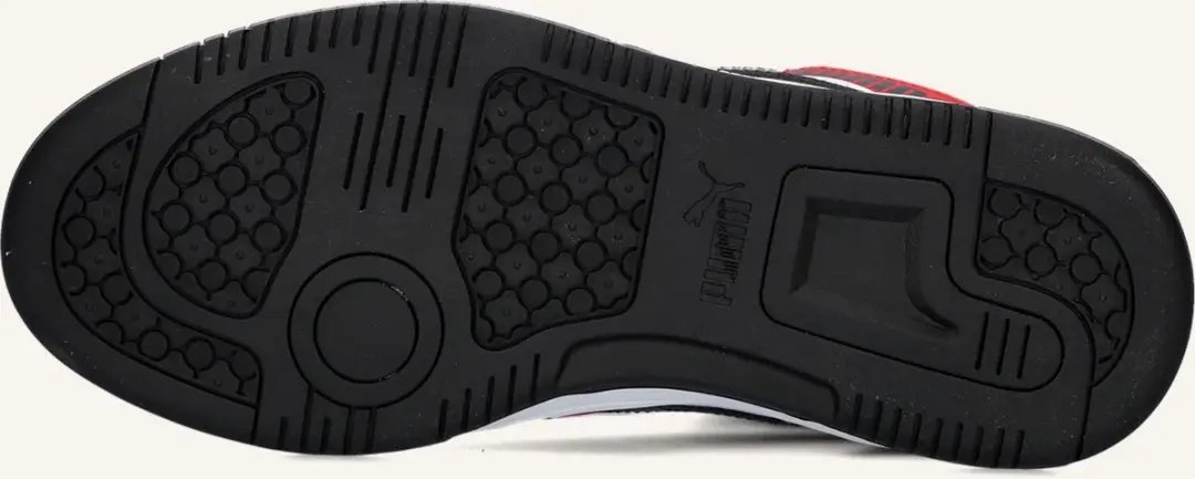 PUMA Rebound V6 Mid Jr Unisex Sneakers - 37 - PUMA White/Black/For All Time Red - afbeelding 5 van 6