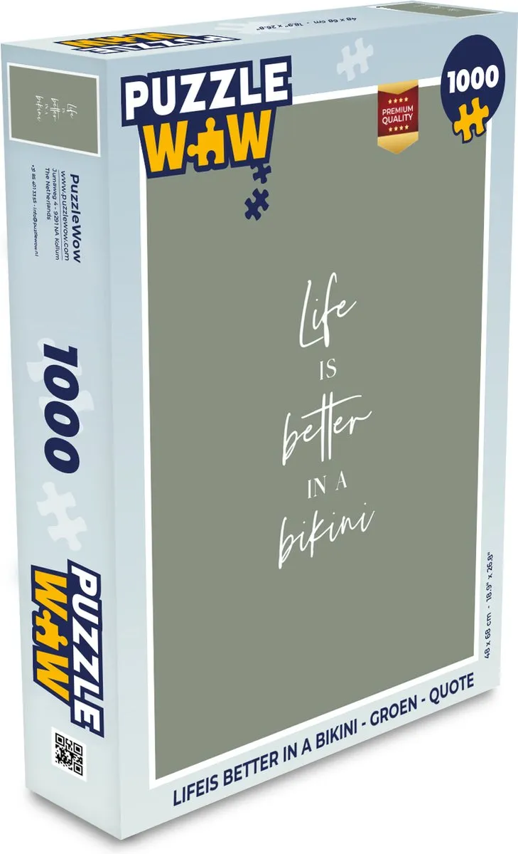 PuzzleWow Life is better in a bikini Legpuzzel 1000 Stuks - Multicolor