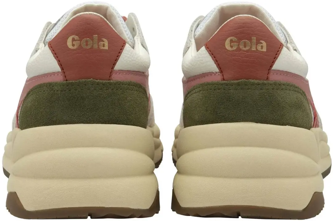 Gola Saturn CLB522 Damestrainers - 39 - Wit/Koraalroze/Kaki