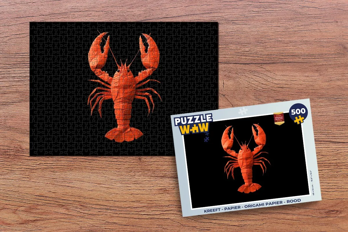 PuzzleWow Kreeft Origami Puzzel 500 Stuks - Rood