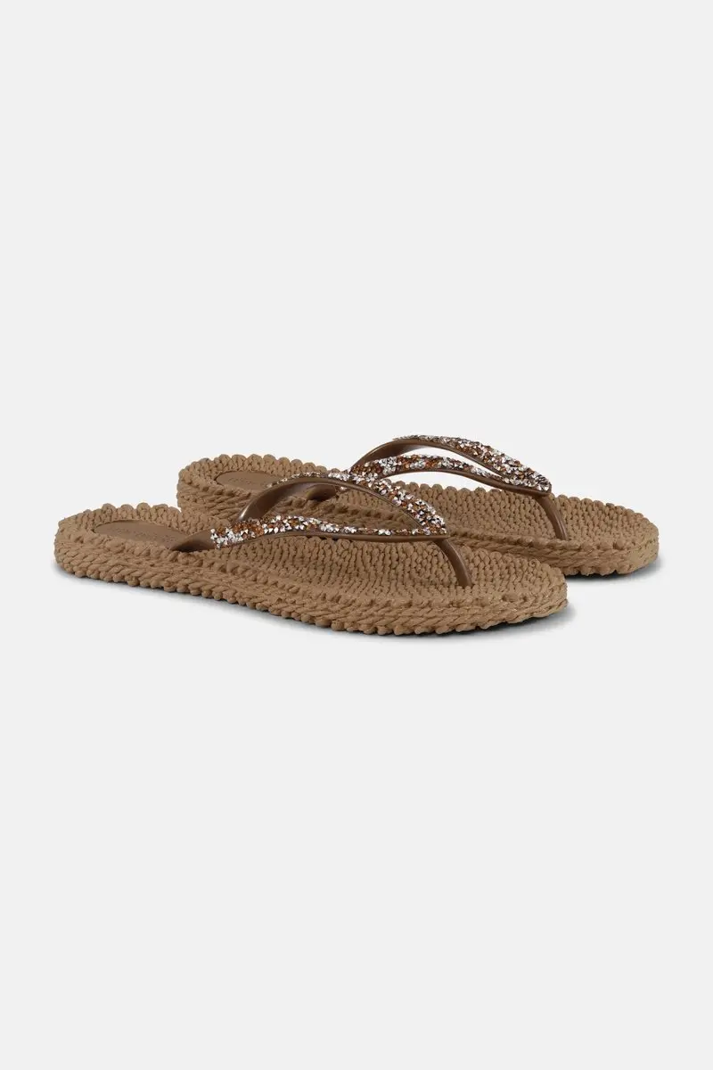 Slippers met koper mix strass steen CHEERFUL03G