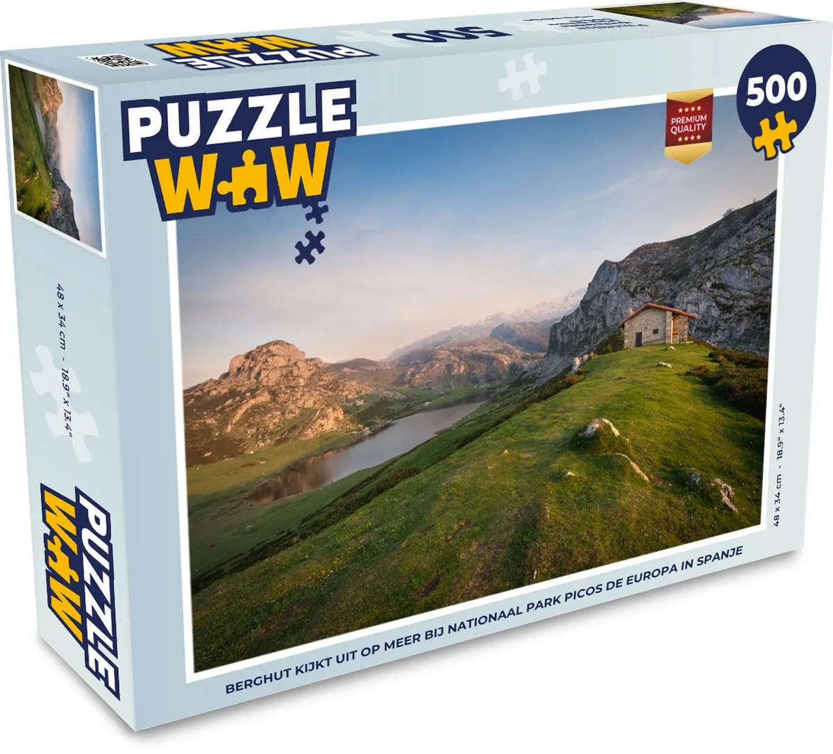 PuzzleWow Berghut Picos de Europa Legpuzzel 500 Stuks - Multicolor