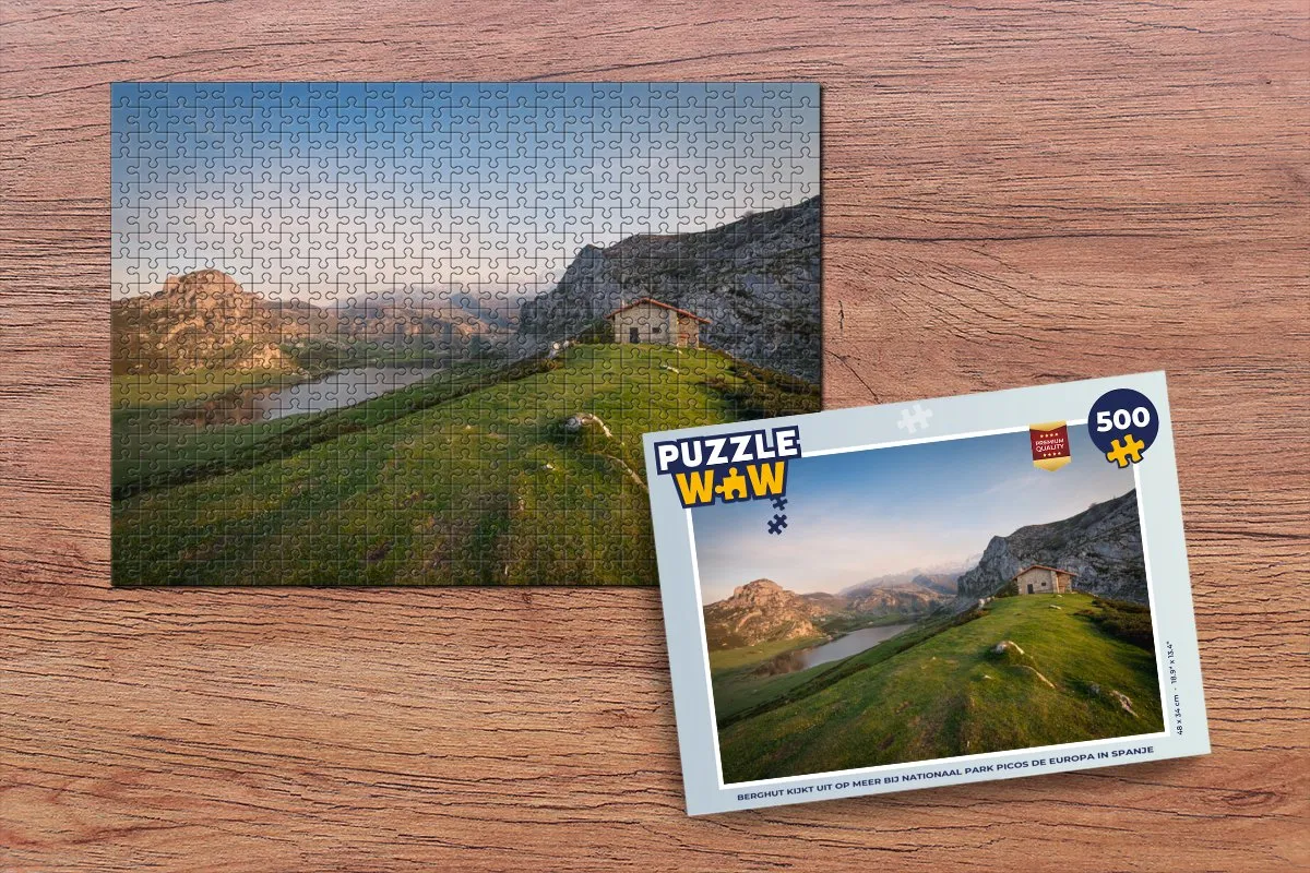 PuzzleWow Berghut Picos de Europa Legpuzzel 500 Stuks - Multicolor