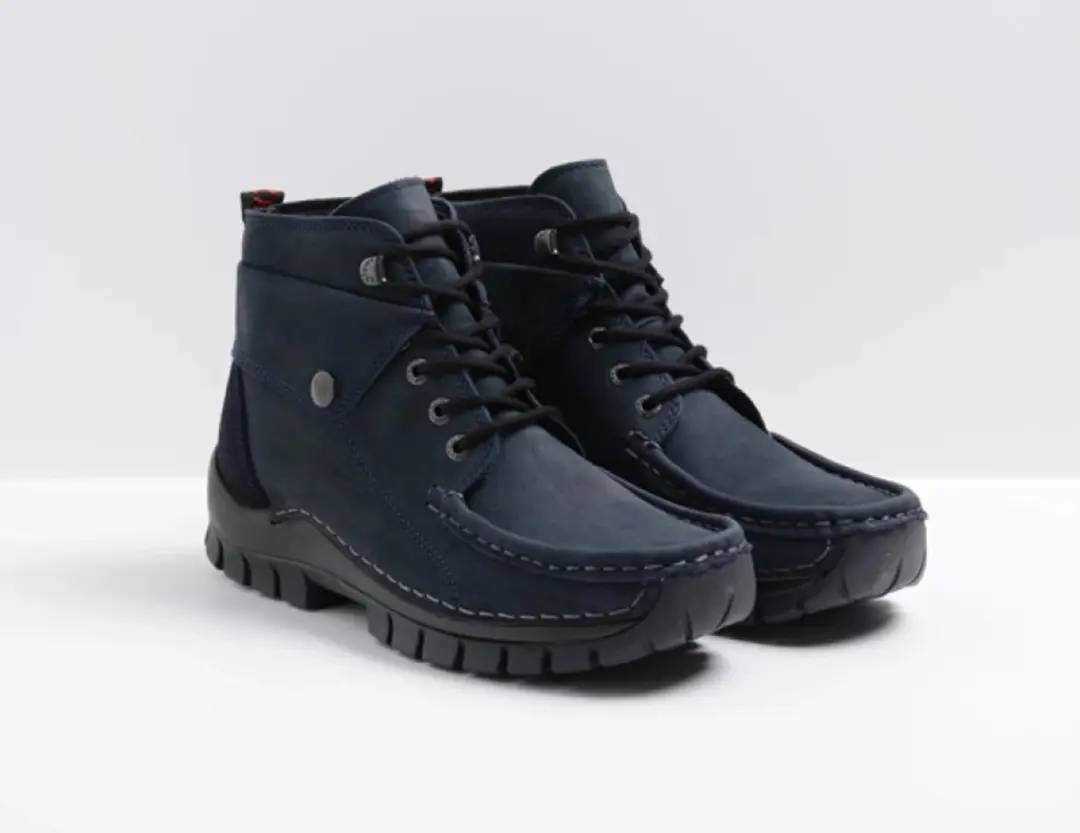 Wolky Dames Hoge Veterschoenen 04725 Jump - Blauw