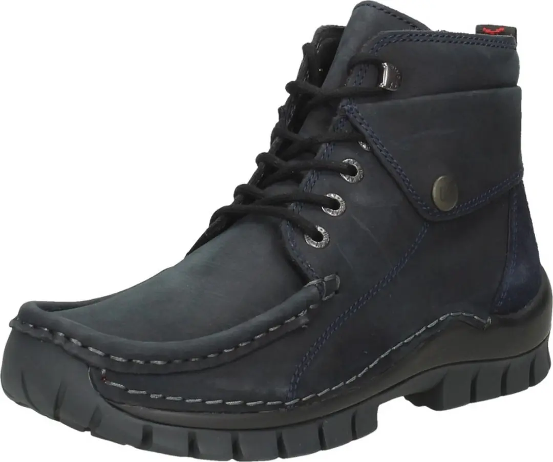Wolky Dames Hoge Veterschoenen 04725 Jump - Blauw