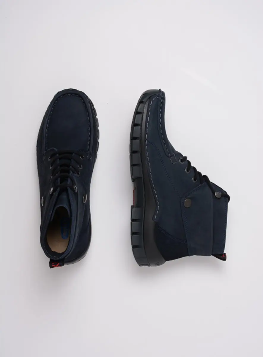 Wolky Dames Hoge Veterschoenen 04725 Jump - Blauw