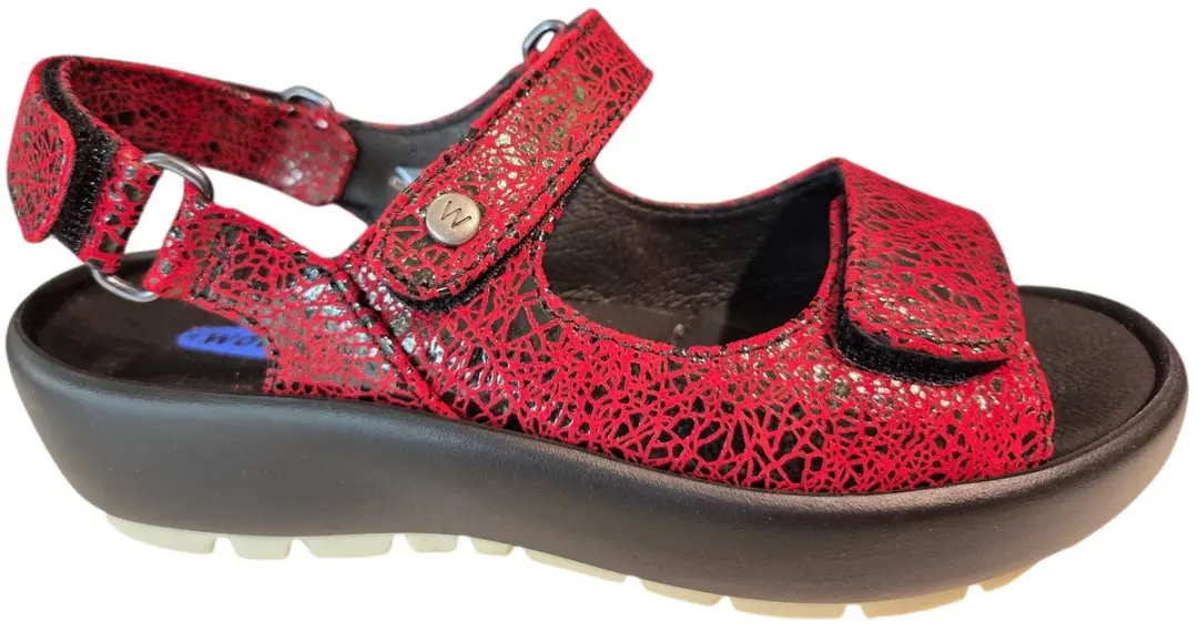 Wolky 0333340 500 Brasillia Sandalen Rood Leer Dames