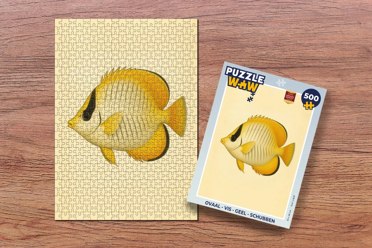 PuzzleWow Vis Ovaal Legpuzzel 500 Stuks - Geel