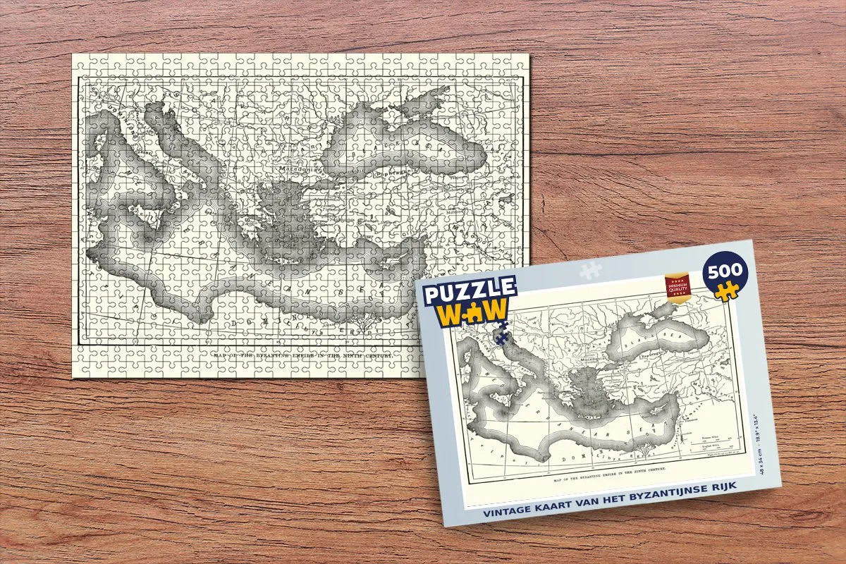 PuzzleWow Vintage Geschiedenis Landkaart Legpuzzel 500 Stuks