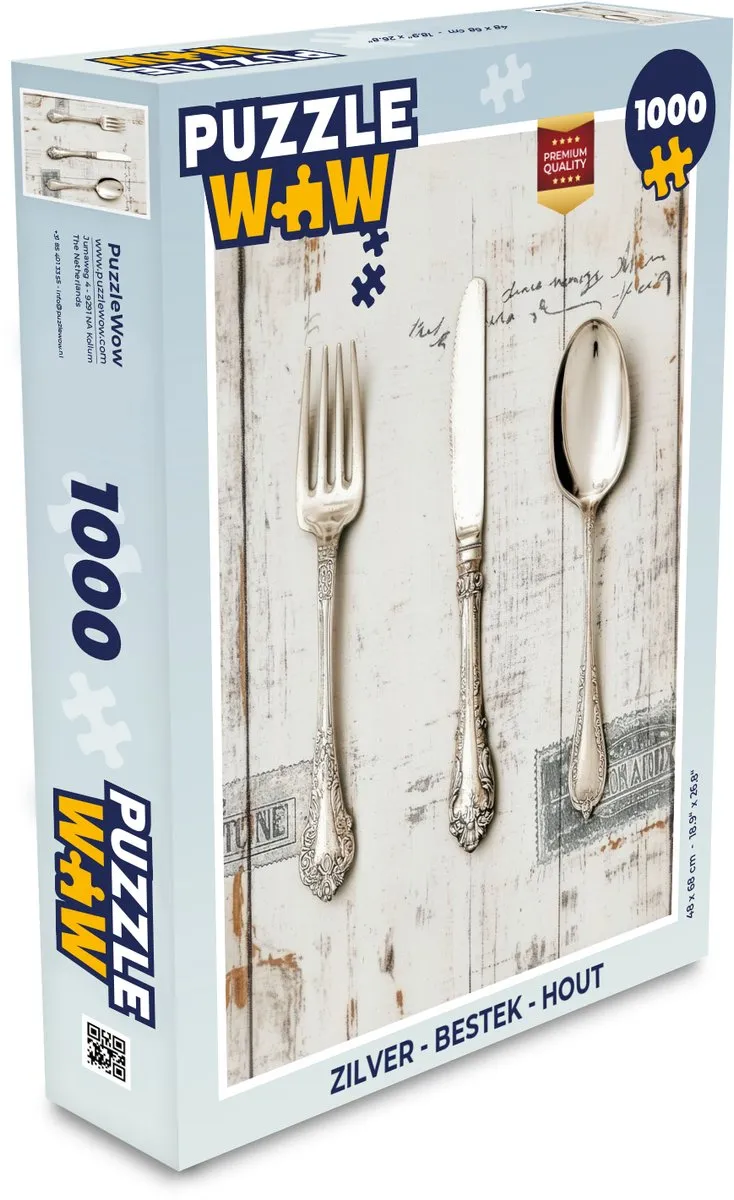 PuzzleWow Bestek Legpuzzel 1000 Stuks - Zilver