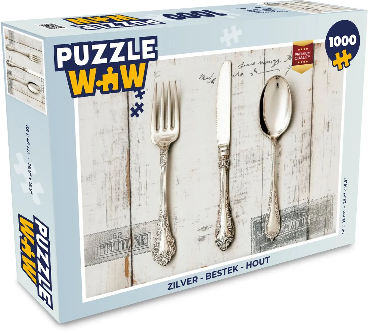 PuzzleWow Bestek Legpuzzel 1000 Stuks - Zilver