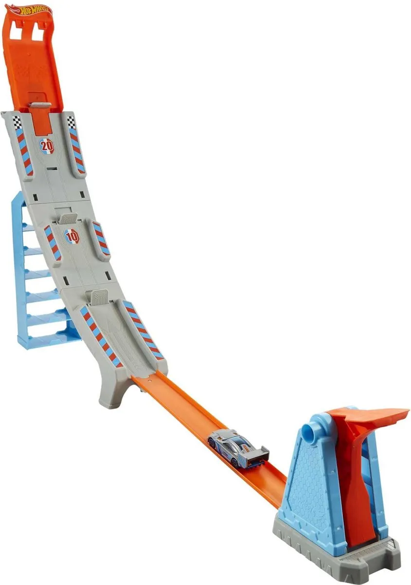 Hot Wheels Action Hill Climb Champion GBF83 Speelset - Blauw/Oranje