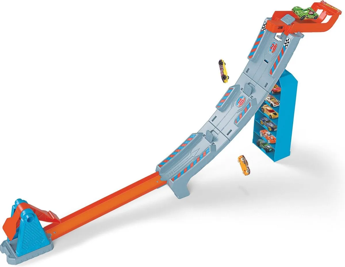 Hot Wheels Action Hill Climb Champion GBF83 Speelset - Blauw/Oranje - afbeelding 6 van 6