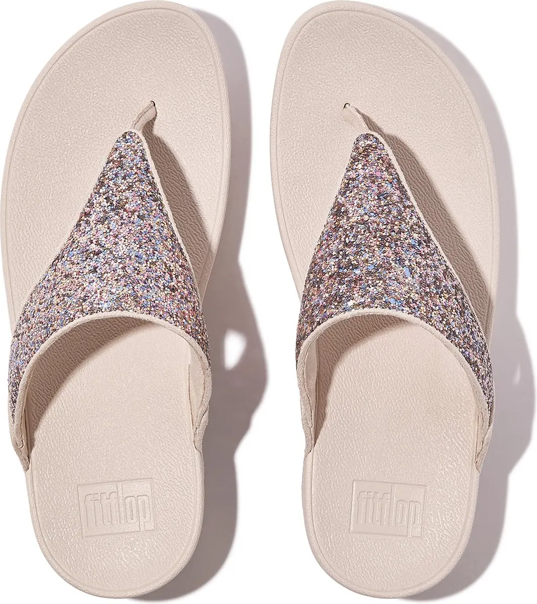 FitFlop Lulu Multi-Tonal Glitter Toe-Post Sandals Vrouwen