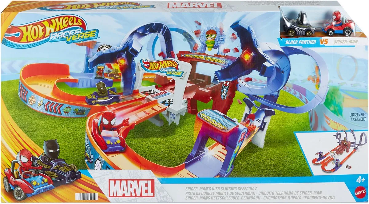 Hot Wheels RacerVerse Spider-Man Racebaan - Meerkleurig
