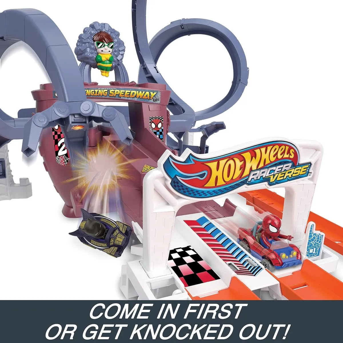 Hot Wheels RacerVerse Spider-Man Racebaan - Meerkleurig