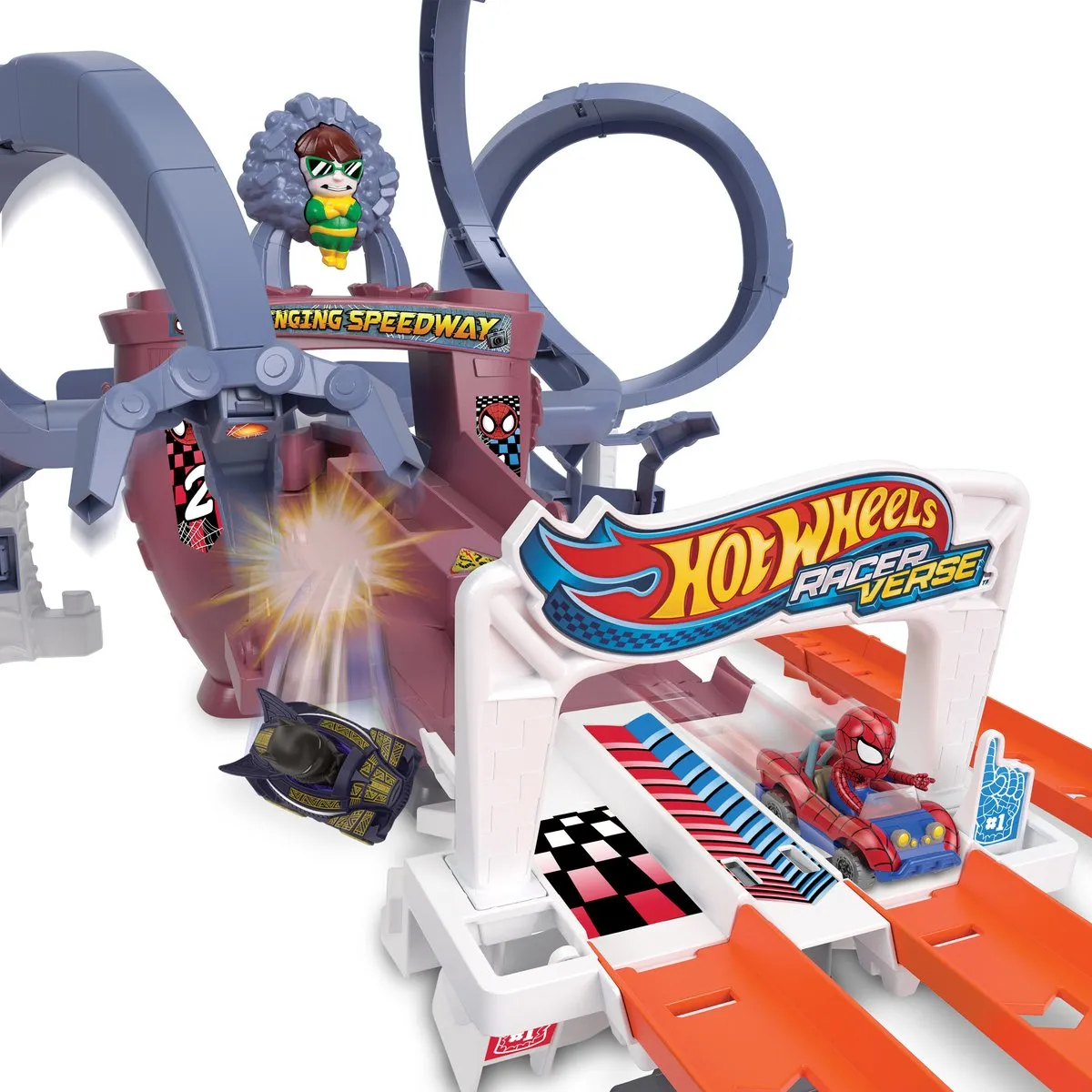 Hot Wheels RacerVerse Spider-Man Racebaan - Meerkleurig
