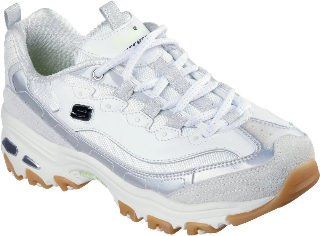 Skechers D Lites Dazzling Shine Dames Sneakers - Wit - afbeelding 4 van 4