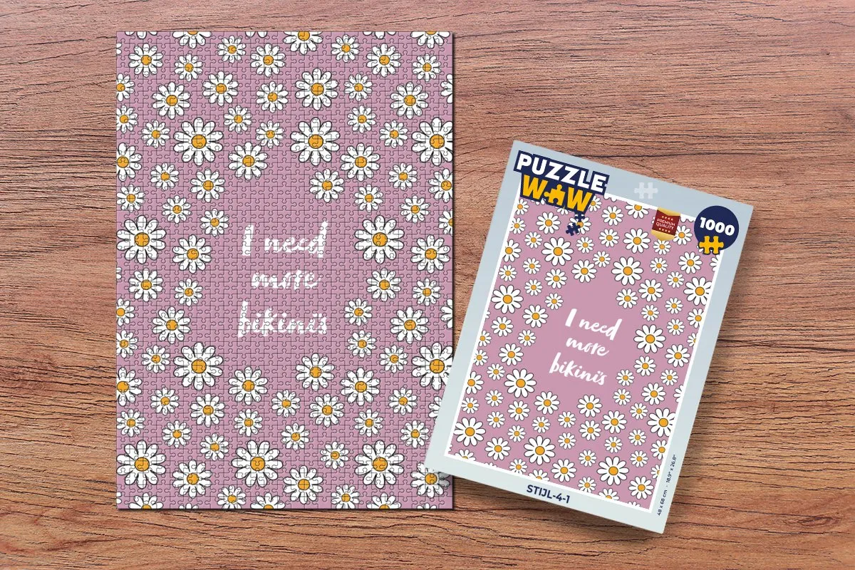 PuzzleWow Quotes I need more bikini's Legpuzzel 1000 Stuks - Multicolor