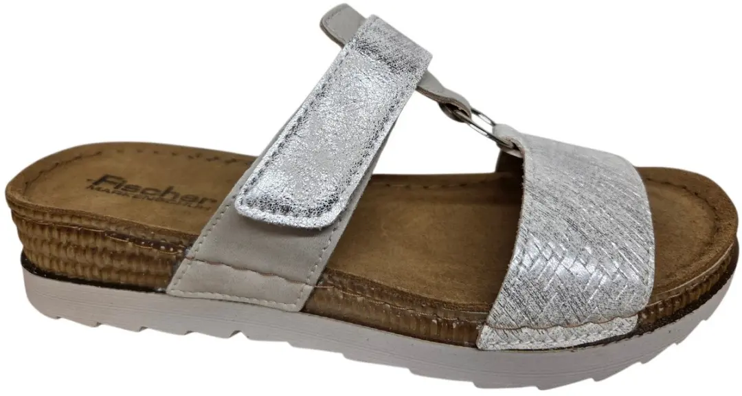 Fischer 556205 804 Slippers Zilver met Print Leer Dames