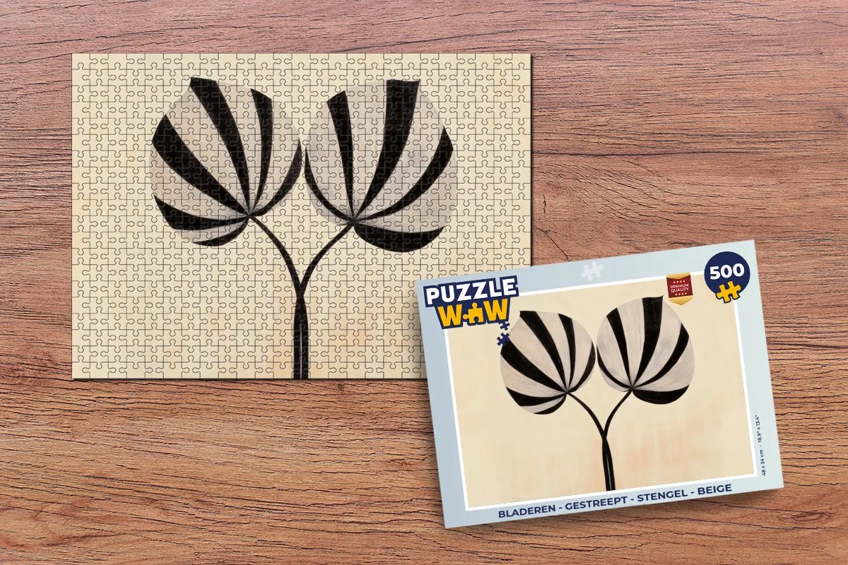 PuzzleWow Legpuzzel 500 Stuks - Beige Gestreept