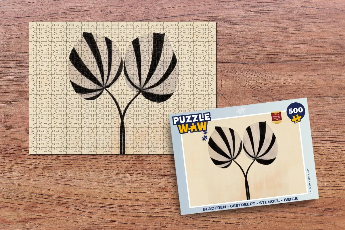 PuzzleWow Legpuzzel 500 Stuks - Beige Gestreept