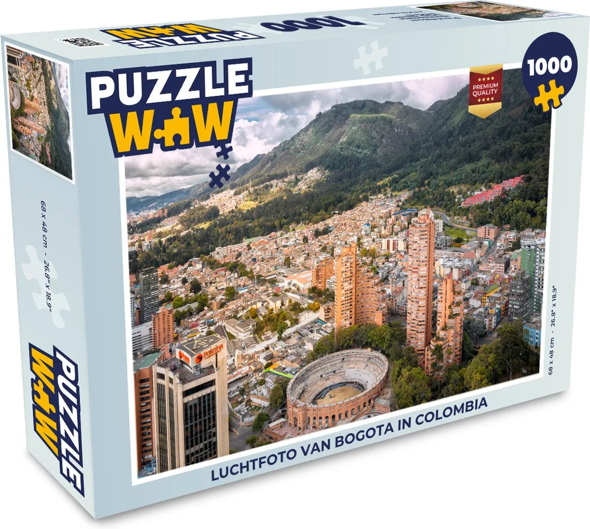 PuzzleWow Bogota Luchtfoto Legpuzzel 1000 Stuks - Multicolor