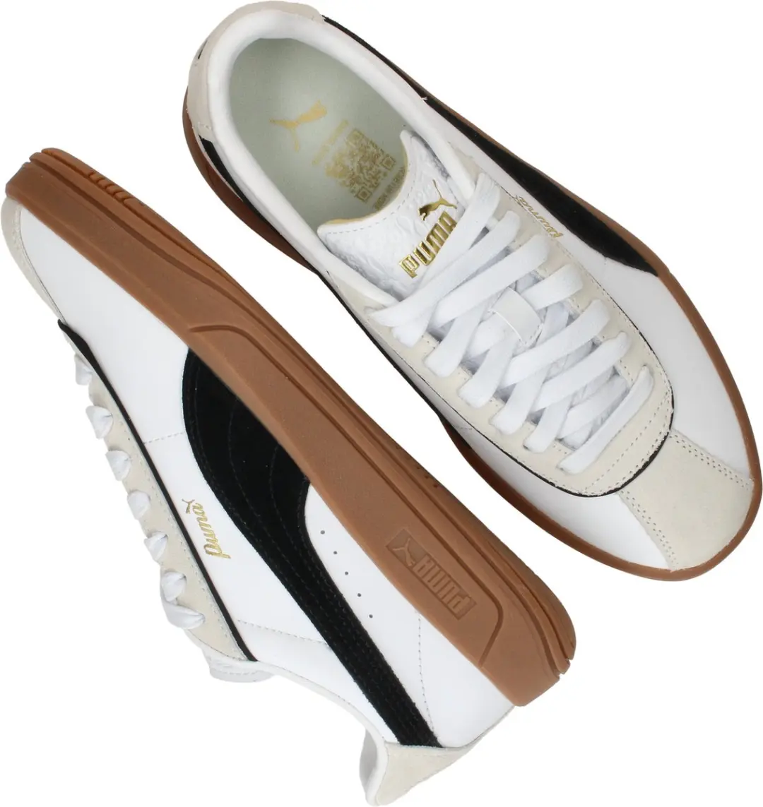 PUMA Club Klassika Dames Sneakers - 39 - Wit/Zwart/Wit - afbeelding 6 van 6