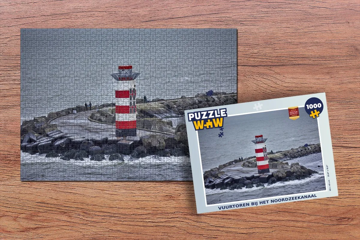 PuzzleWow Vuurtoren Noordzeekanaal Legpuzzel 1000 Stuks - Multicolor