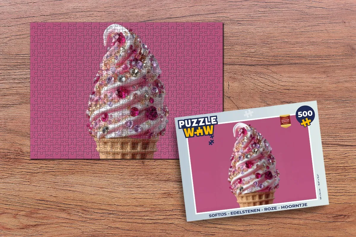 PuzzleWow Softijs Edelstenen Legpuzzel 500 Stuks - Roze