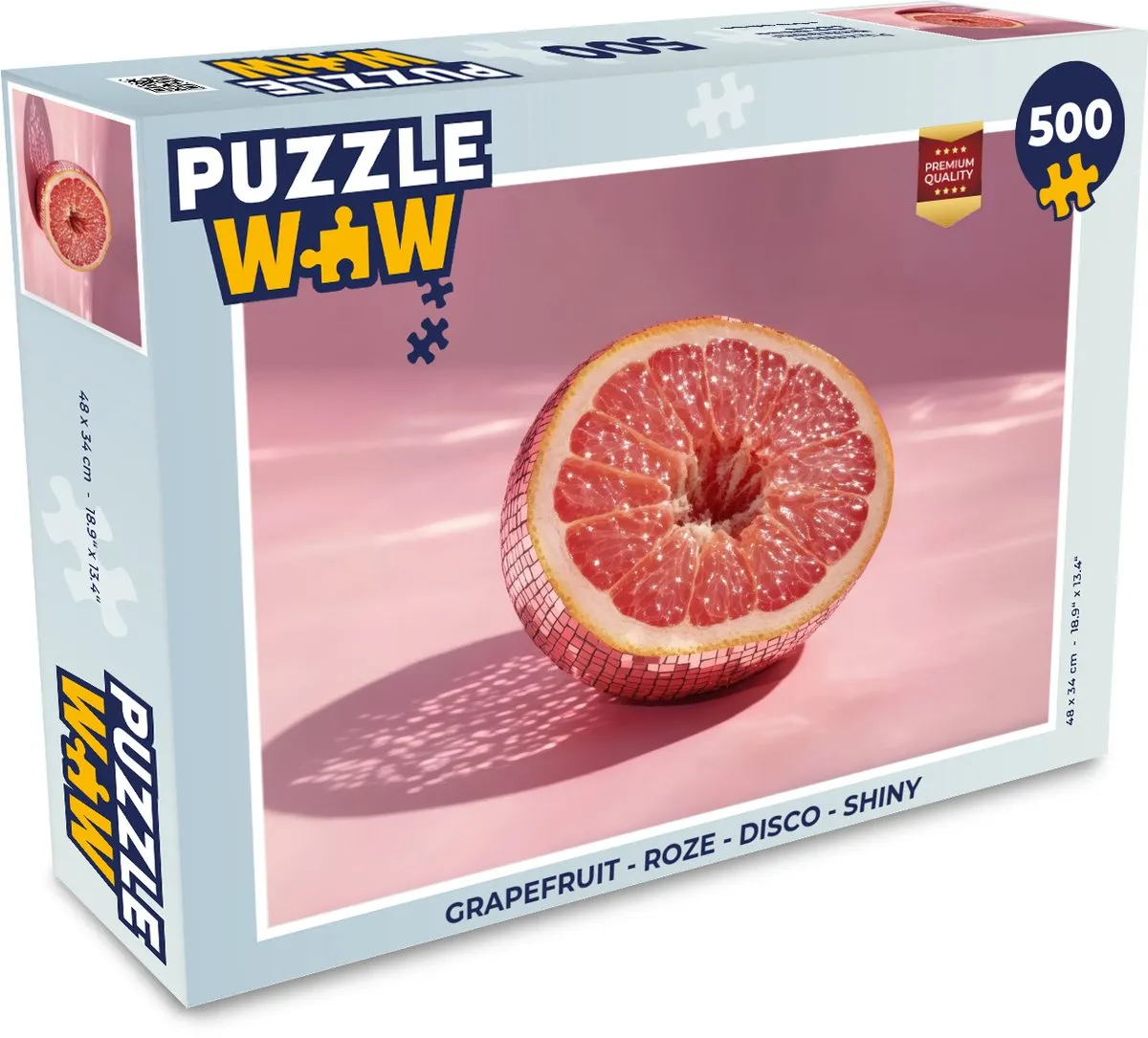 PuzzleWow Grapefruit Legpuzzel 500 Stuks - Roze Disco