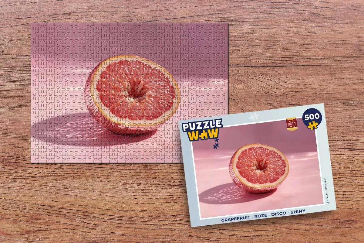 PuzzleWow Grapefruit Legpuzzel 500 Stuks - Roze Disco