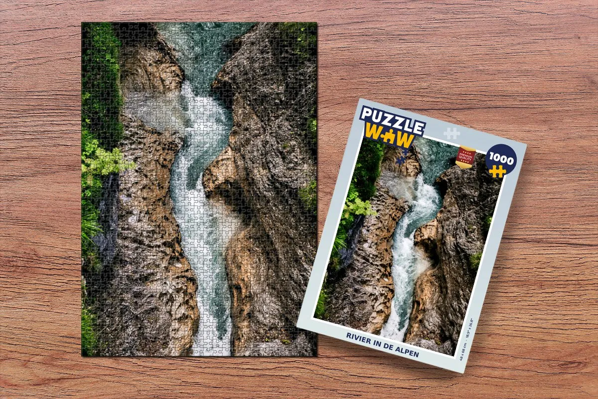 PuzzleWow Alpen Rivier Rots Legpuzzel 1000 Stuks - Multicolor