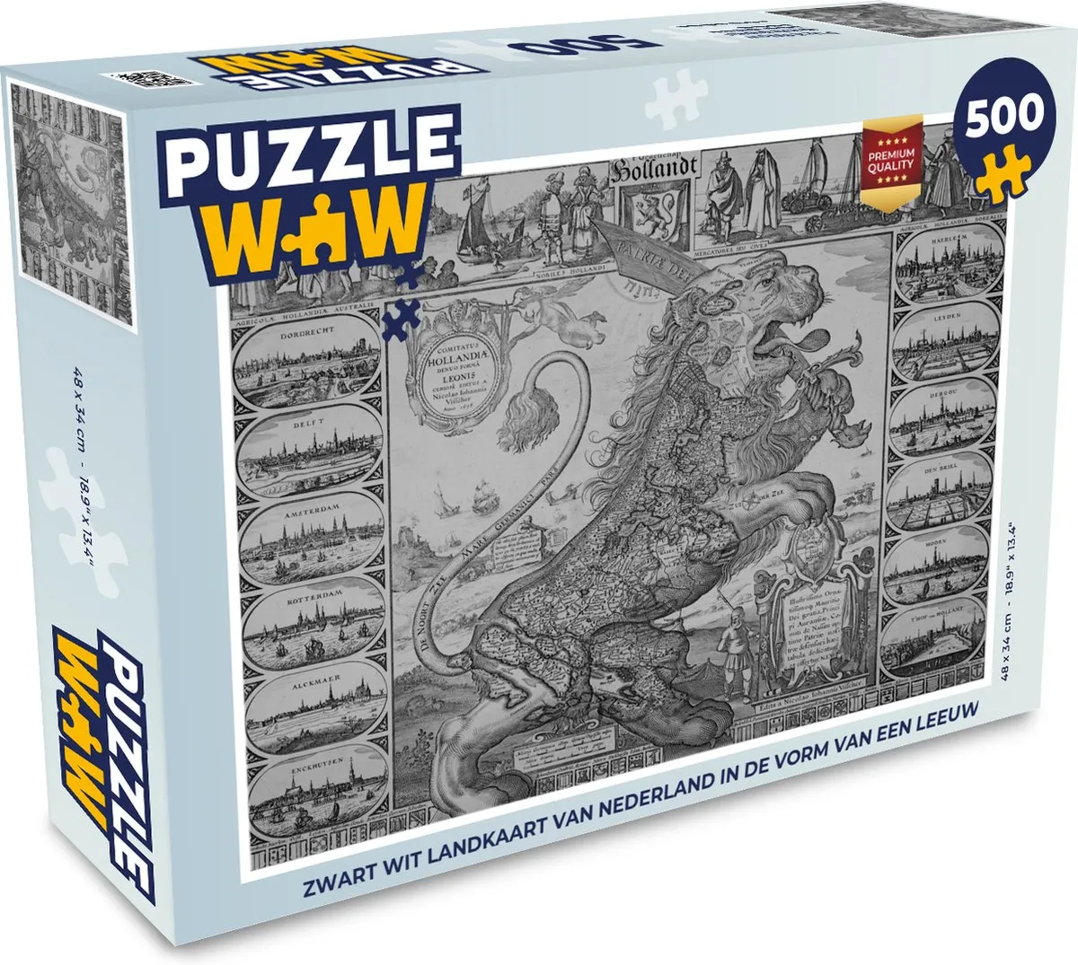 PuzzleWow Leeuw Nederland Puzzel 500 Stuks
