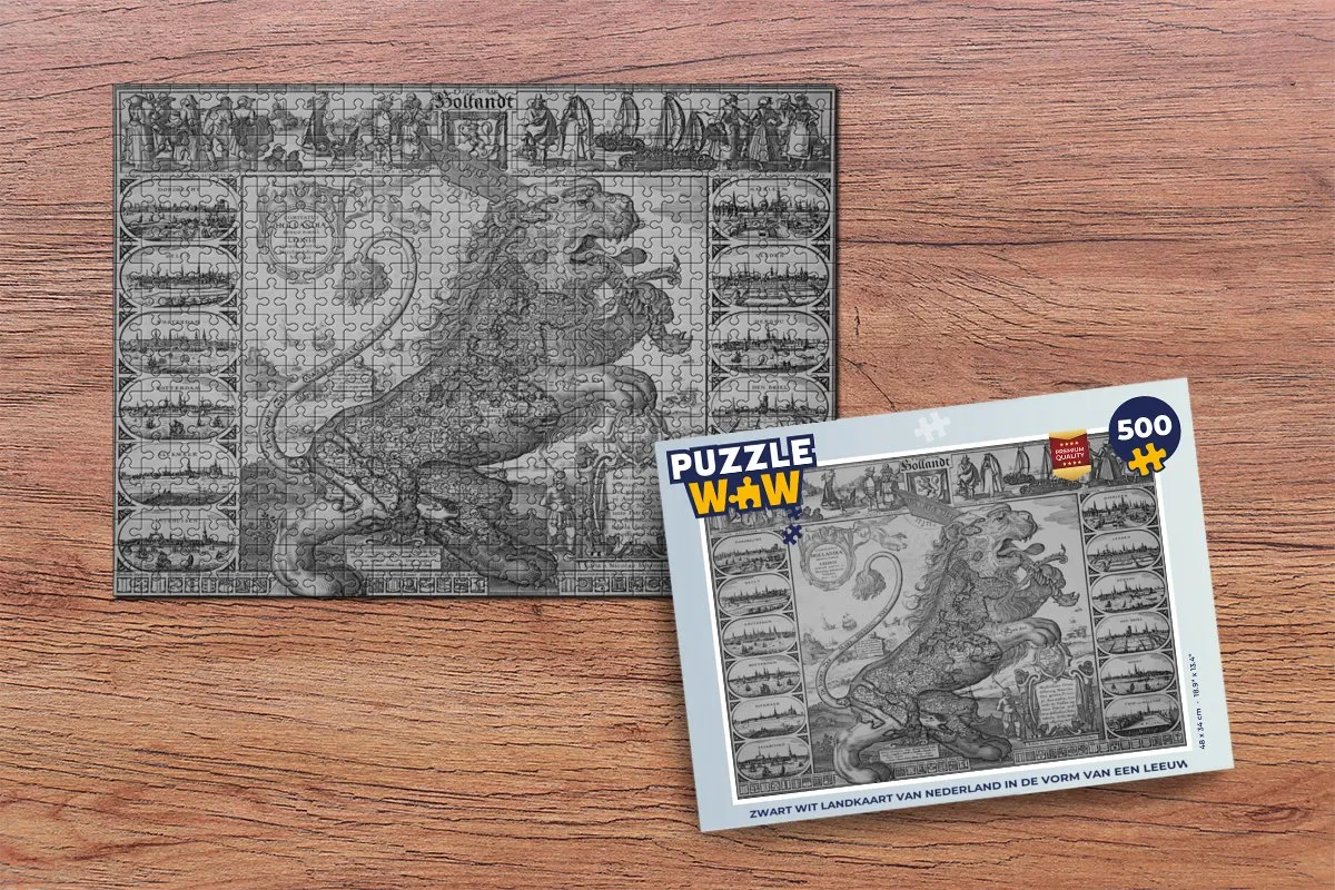 PuzzleWow Leeuw Nederland Puzzel 500 Stuks - Multicolor