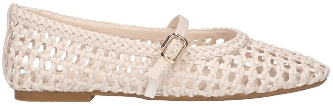 La Strada Ballerina Beige Satijn