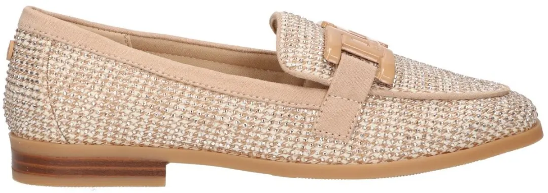 La Strada Loafer Beige Textiel