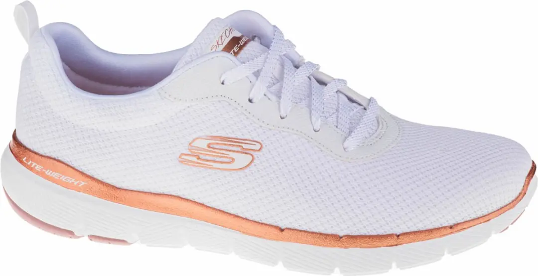 Skechers Flex Appeal 3.0 13070-WTRG, Vrouwen, Wit, Sneakers, maat: 38,5