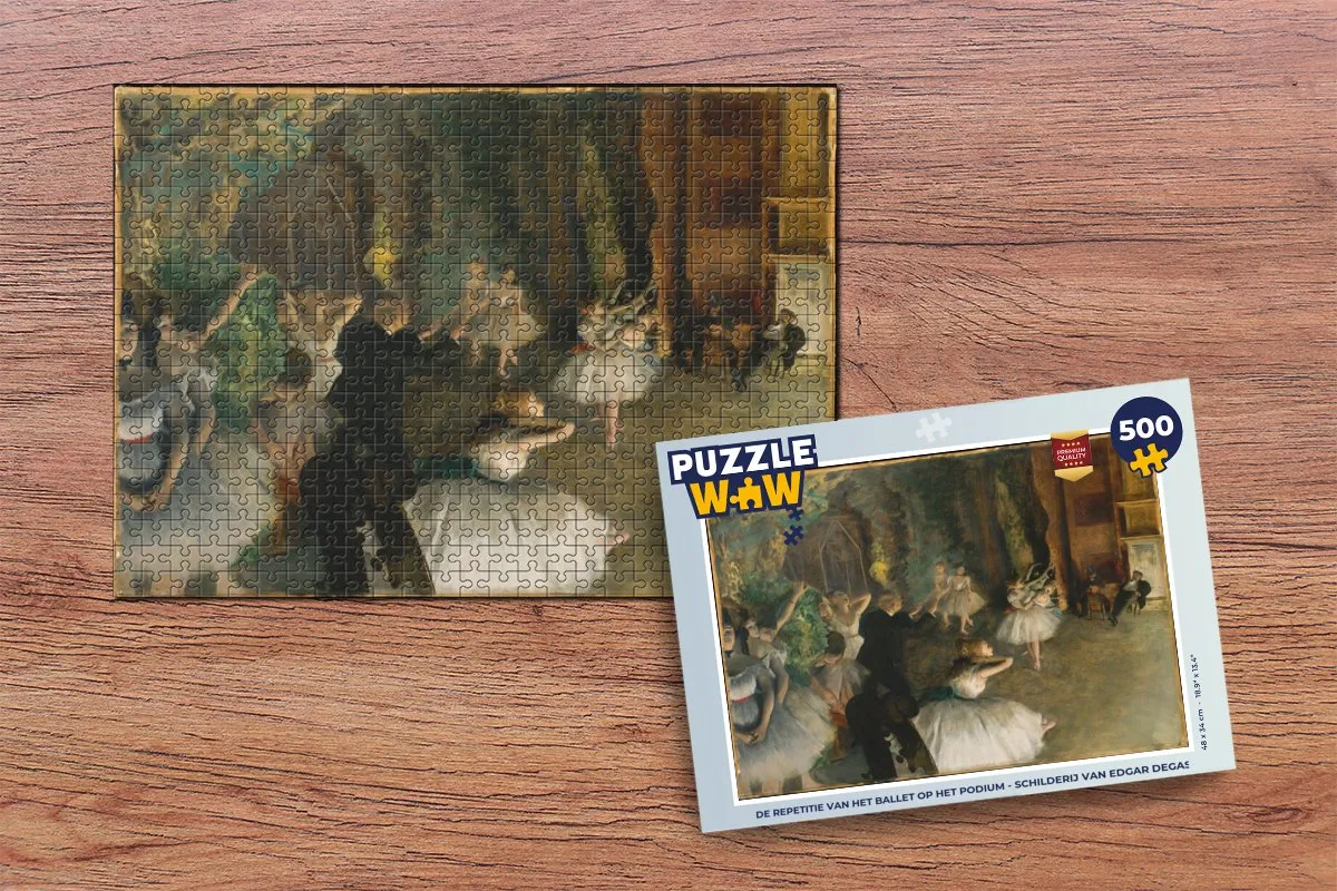 PuzzleWow Legpuzzel De Repetitie van het Ballet - Edgar Degas - 500 Stuks - Multicolor