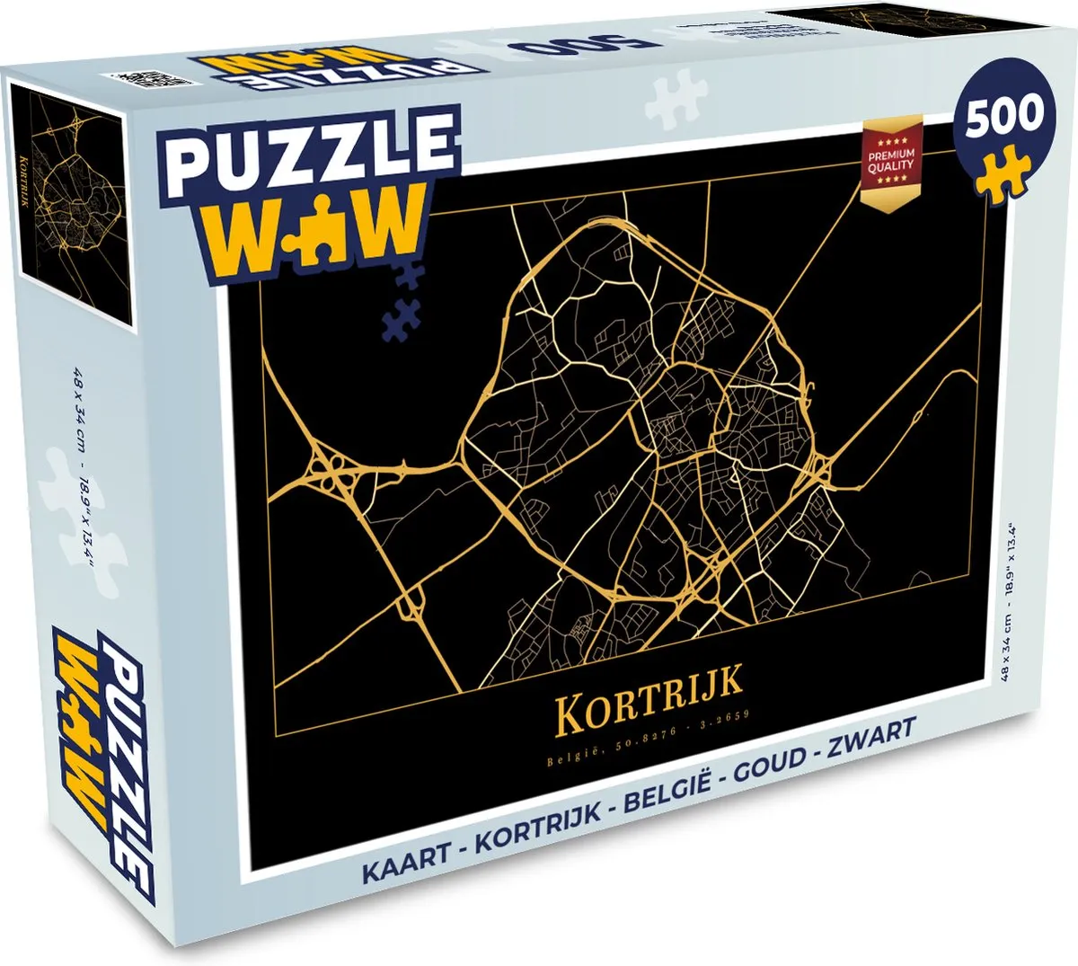 PuzzleWow Legpuzzel 500 Stuks - Goud/Zwart - 7434337732748