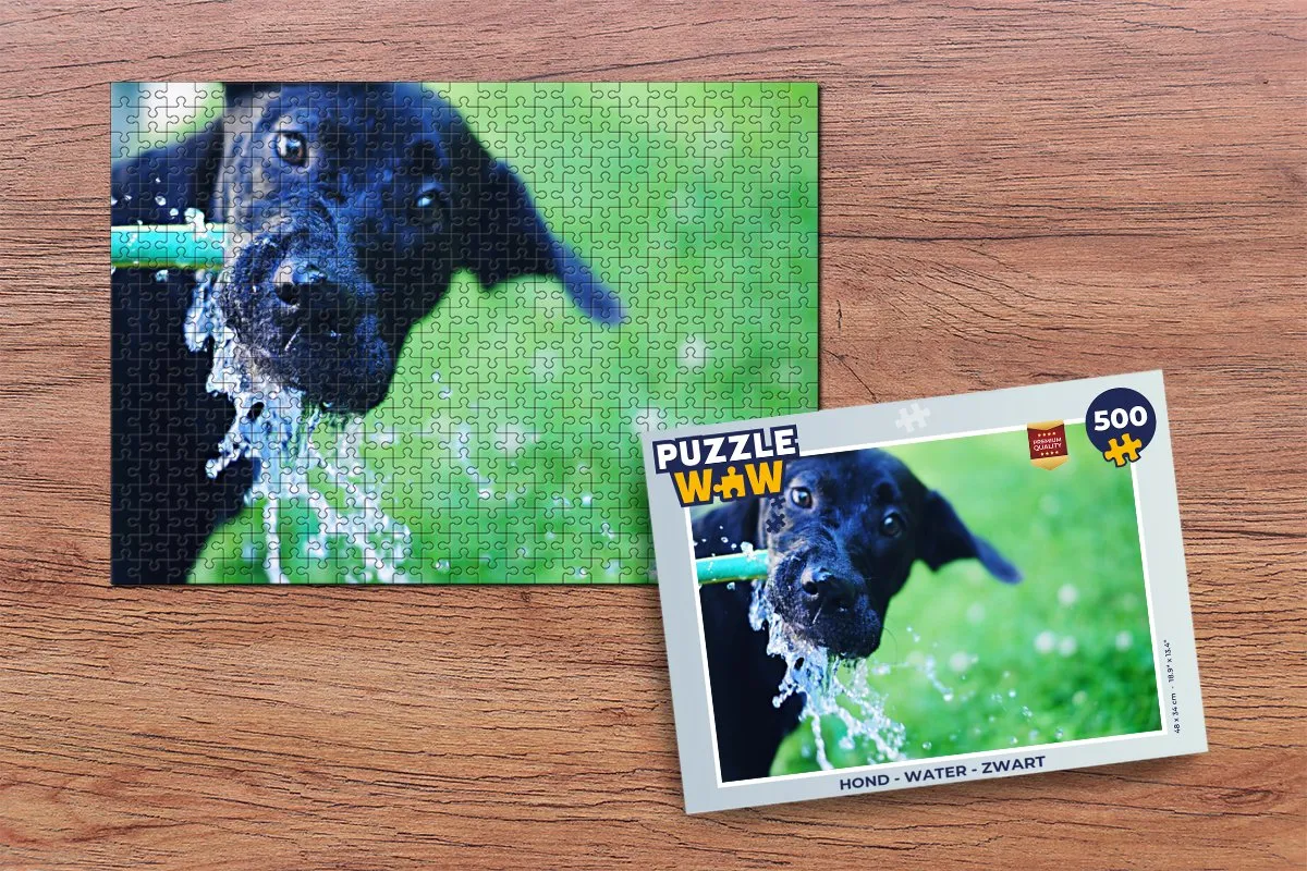 PuzzleWow Hond Water Legpuzzel 500 Stuks - Multicolor