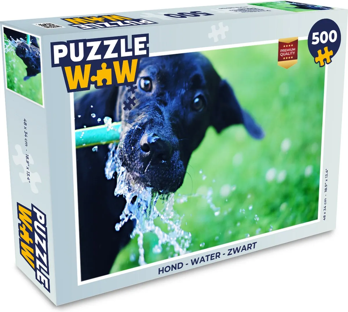 PuzzleWow Hond Water Legpuzzel 500 Stuks - Multicolor