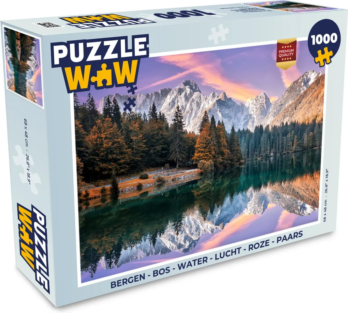 PuzzleWow Bergen Bos Water Lucht Legpuzzel 1000 Stuks - Multicolor