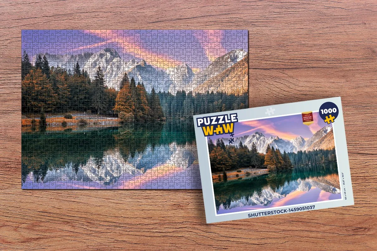 PuzzleWow Bergen Bos Water Lucht Legpuzzel 1000 Stuks - Multicolor