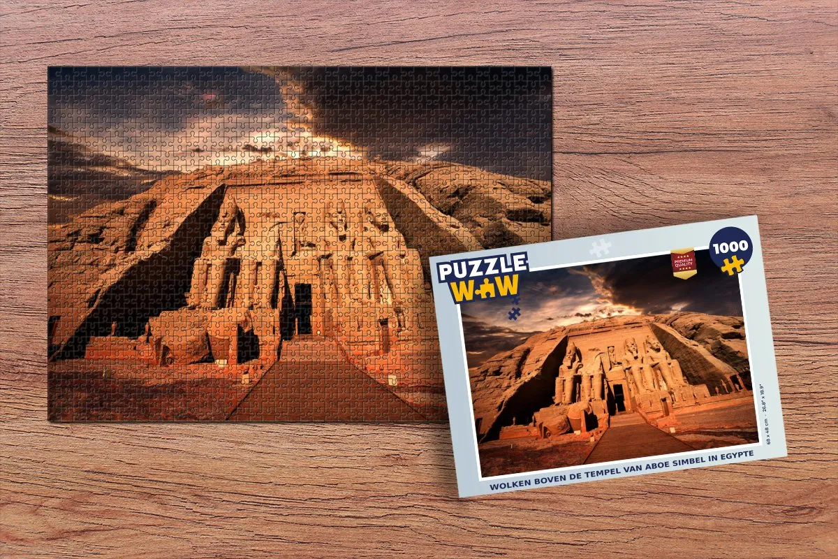PuzzleWow Wolken boven de Tempel van Aboe Simbel Legpuzzel 1000 Stuks - Multicolor