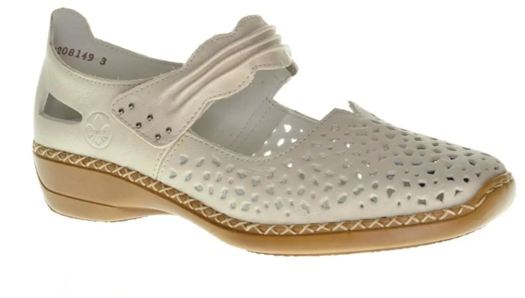Rieker 41399 Dames Bandschoen - Lichtbeige