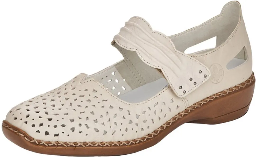 Rieker 41399 Dames Bandschoen - Lichtbeige