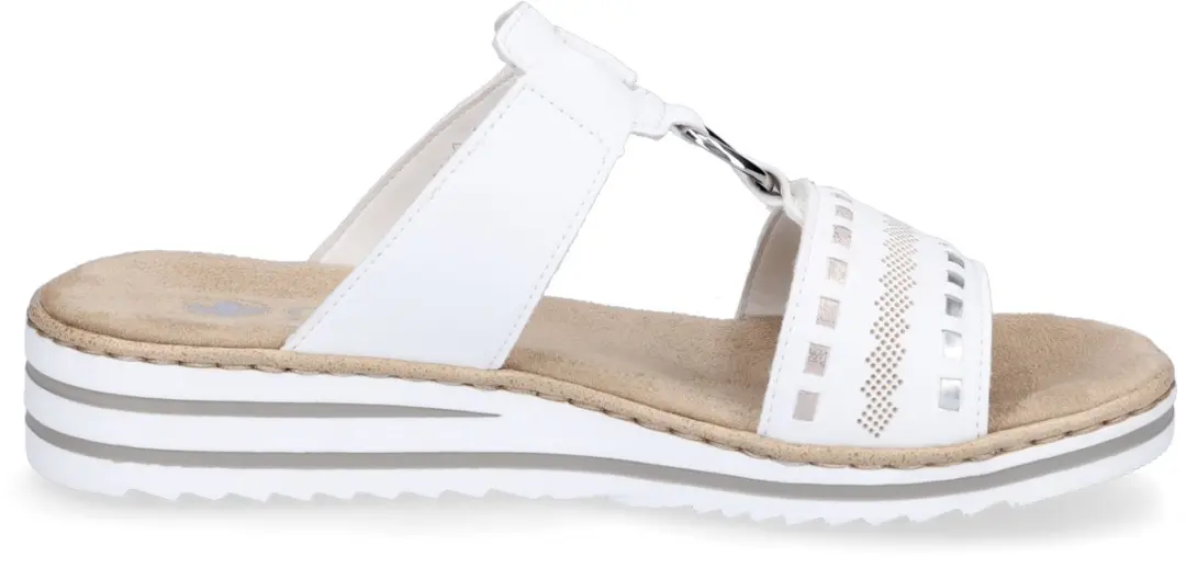 Rieker Dames Slides V0636-80 - Wit - Maat 41 - afbeelding 3 van 6